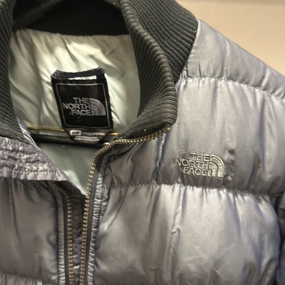 North Face Puffer in steel blue metallic color - Picture 4 of 8